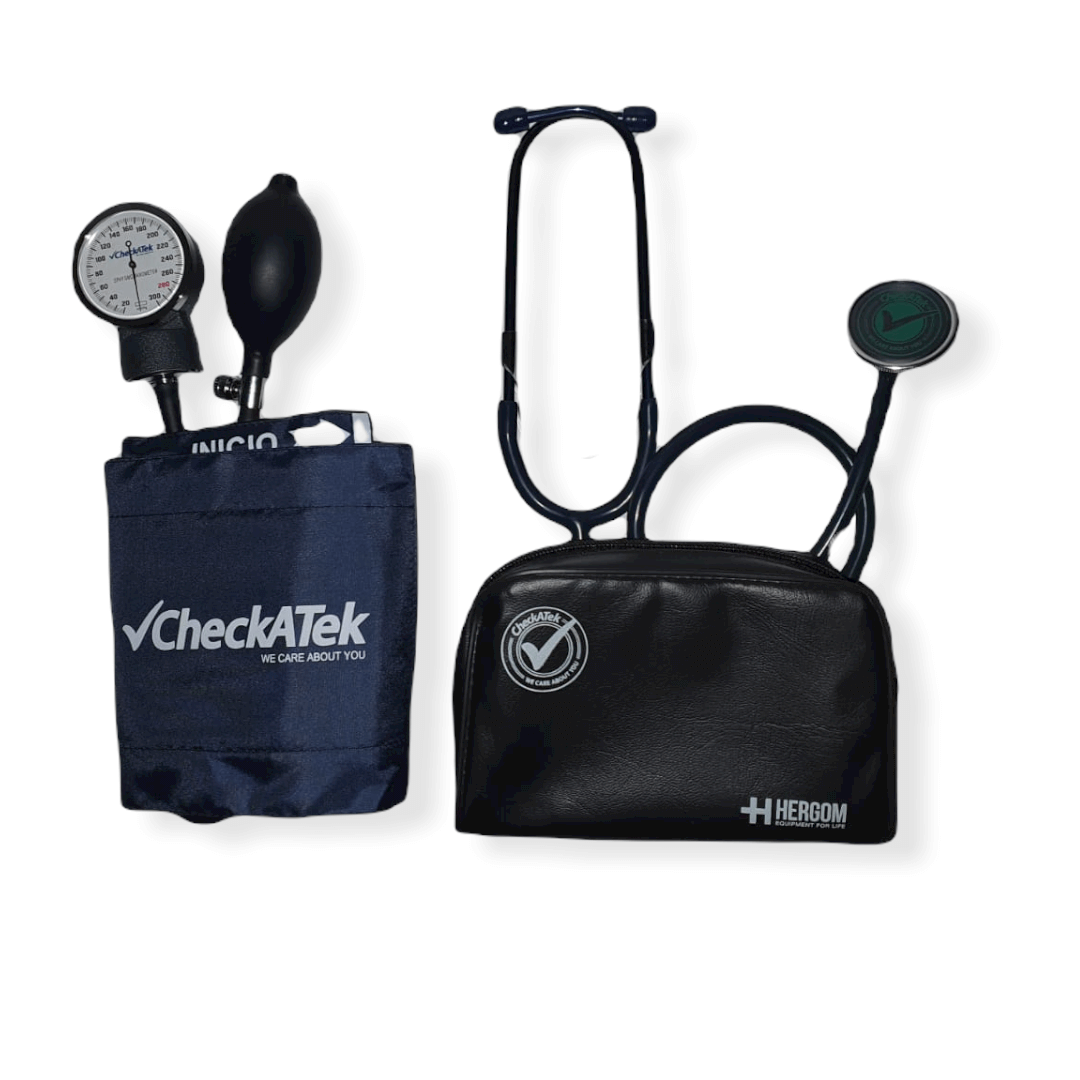Kit baumanómetro aneroide con estetoscopio adulto